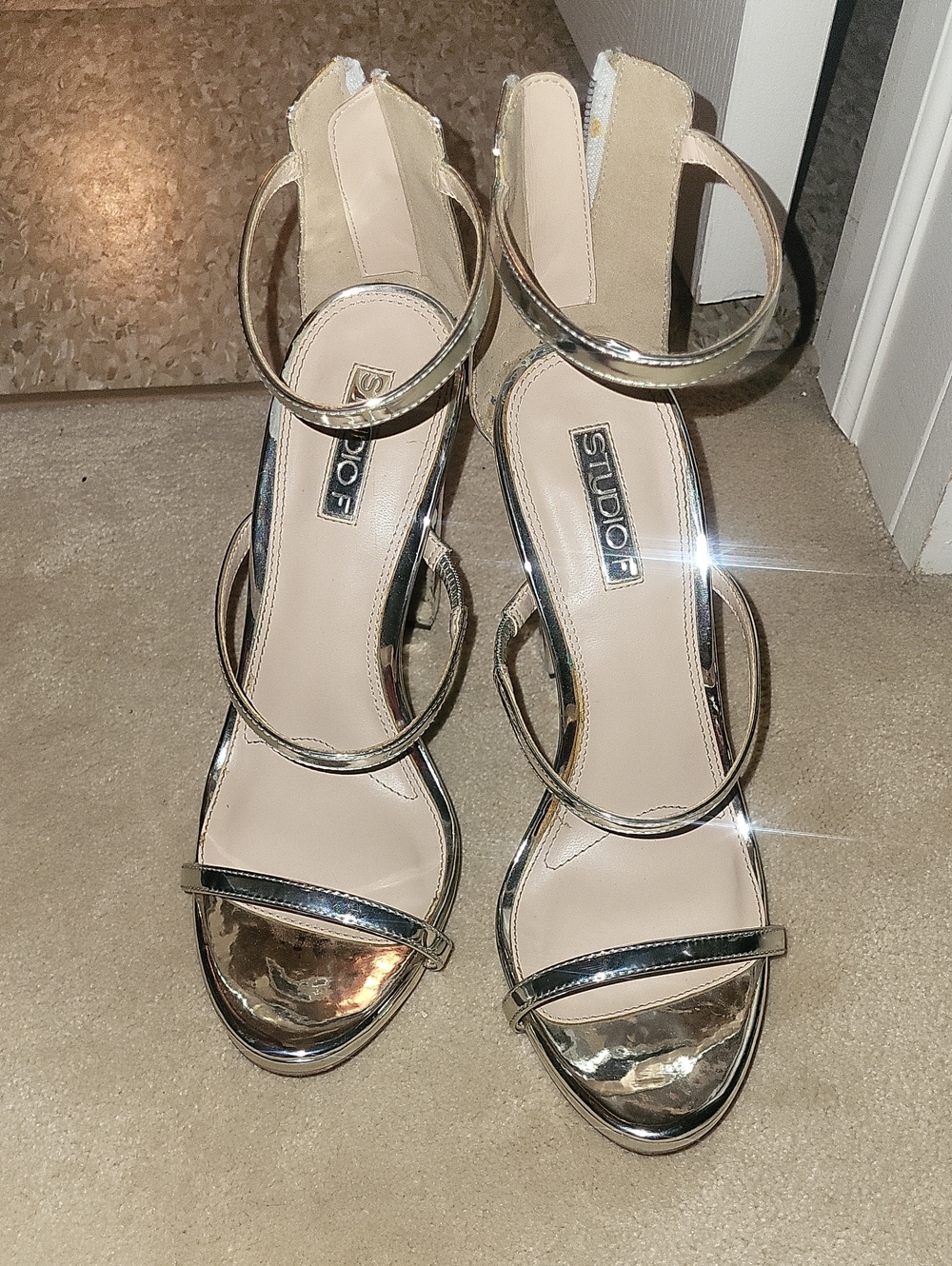 Studio Metallic Gold Multi-Strap High Heel Sandals